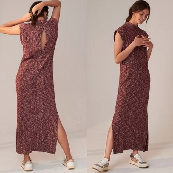 NWT Saturday/Sunday Elisabeth Maxi Dress Plum Sangria Large - Picture 1 of 8